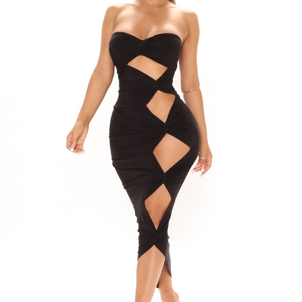 Black midi dress